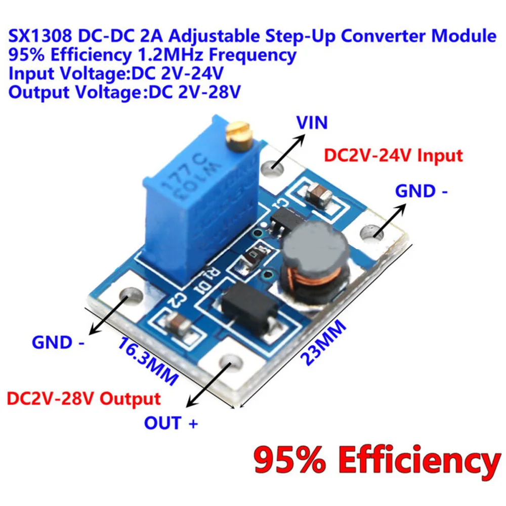 2A DCDC 2V~ 24 V-2 V~ 28V 10K регулируемый Повышающий преобразователь напряжения регулятор мощности