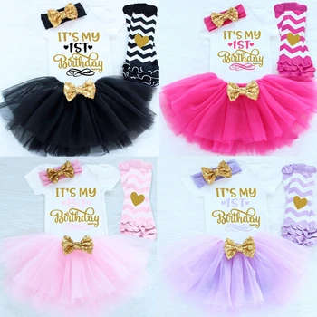 

Baby Birthday Dress 1 Year 3pcs Outfits Infant Toddler Baby Girl Clothes Newborn Toddler Baby Dress Vestido One Year Clothing