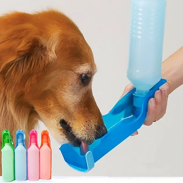 

Portable 500ML/250ML Pet Folding Drinker Pet Dog Cat Drinking Bowl Pet Travel Drinker Plastic Water Bottle Outdoor Travel Bottle