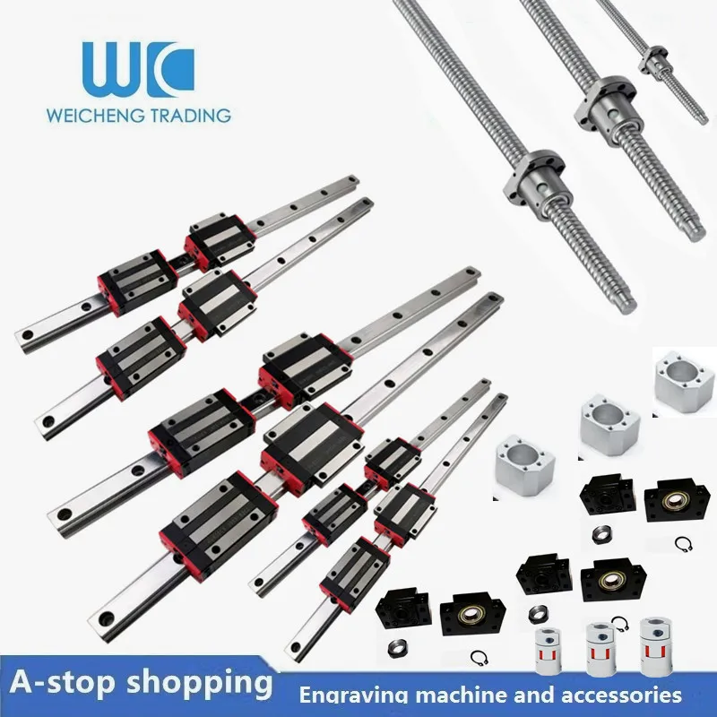US $349.15 3 Axis 4aixs CNC Guide 20mm Linear Rails Linear Guides HGR20 HG20 16mm Ball Screw RM16 SFU1605 Set Uides For CNC Parts Router