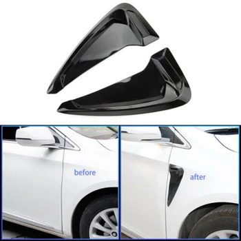

2*Black Universal Car Side Fender Air Hole Decoration Sticker Leaf Board Decor Brand New Exterior Parts