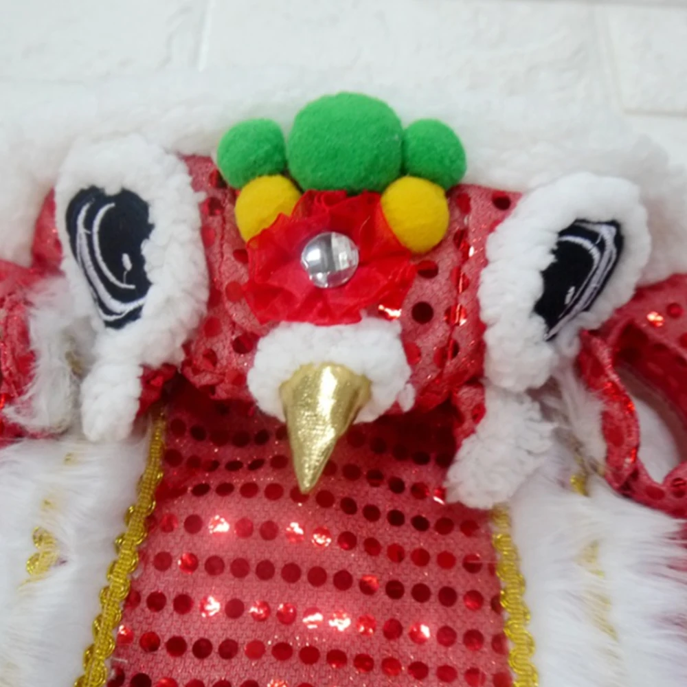 Одежда для собак, год, Забавный китайский костюм для питомцев, танец дракона, Лев, собака, кошка, пальто, танец льва, красный праздничный костюм для плюшевых