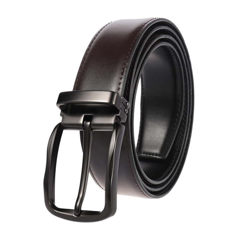Black buckle Brown Мужской кожаный ремень medyla, мужские ремни с пряжкой из натуральной коровьей кожи 130 см, высокое качество, мужской ремень s cinturones hombre - Цвет: Black buckle Brown