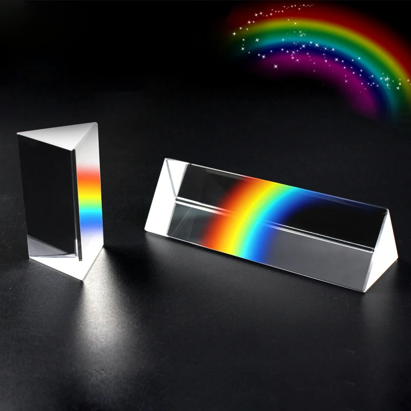 25X80MM Optical Rainbow Glass Right Angle Reflecting Triangular Prism For Teaching Light Spectrum Rainbow prism Triangular Prism