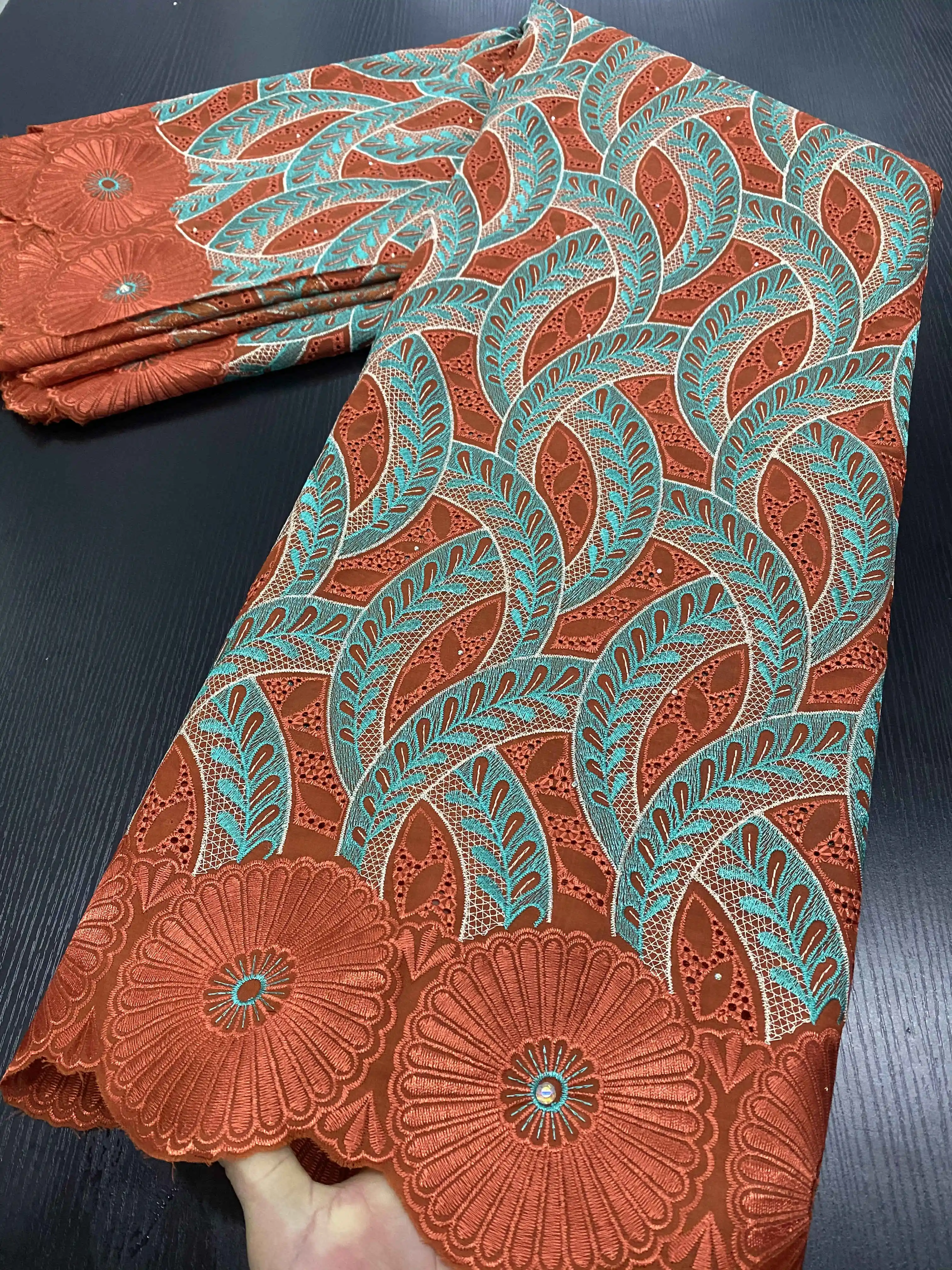 African Cotton Lace Fabric 2021 High Quality Swiss Voile Lace In Switzerland Nigerian Lace Fabrics For Wedding Dress YA3410B-5