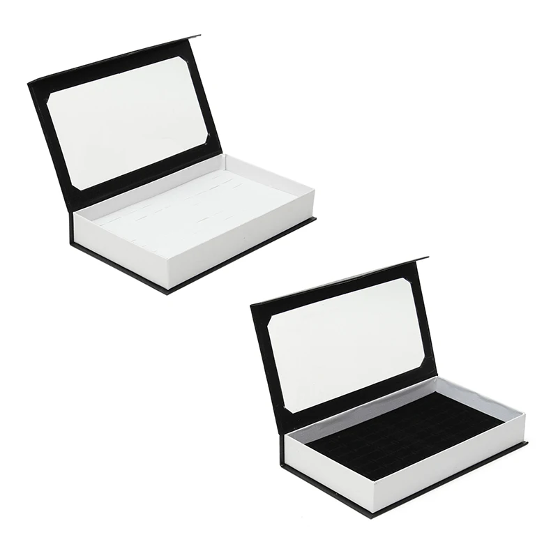 

72 Ring Jewellery Display Storage Box Tray Show Case Organiser Earring Holder, Ring Box With Cover