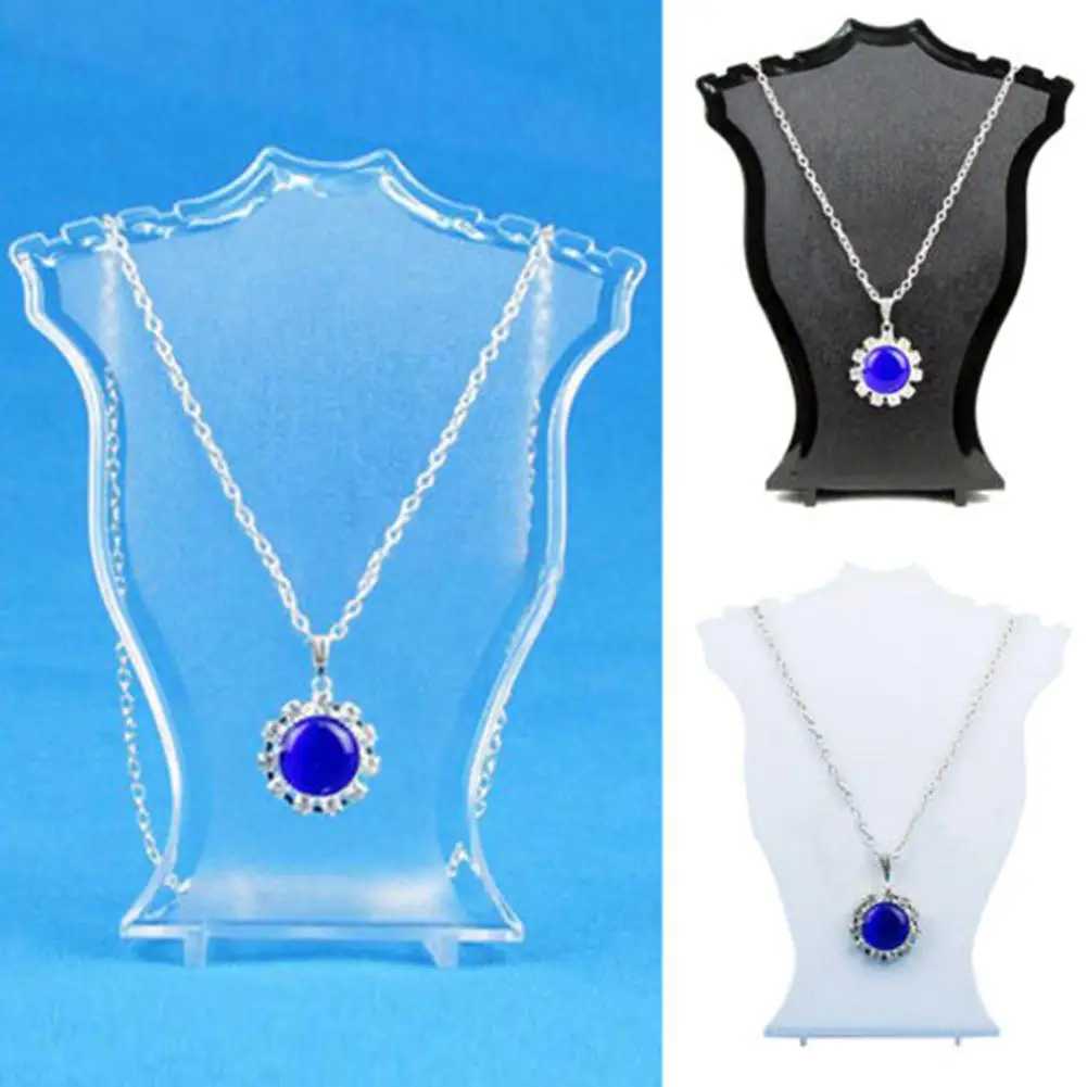 Pendant Necklace Chain Bust Neck Acrylic Display Rack Showcase Stand Holder 