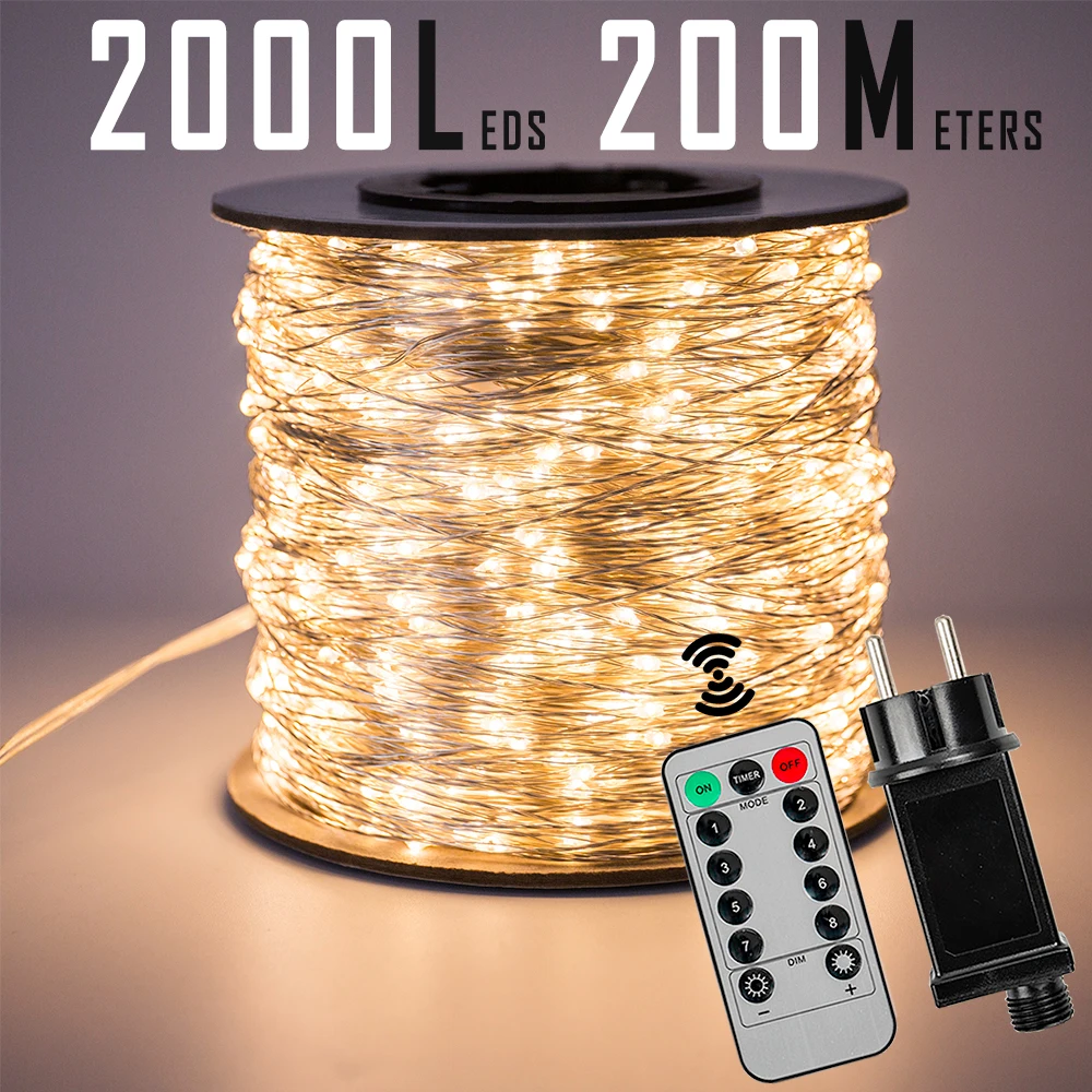 bitjam 22M 220LED Catena Luminosa Esterno Solare, Impermeabile Luci Solari Esterno 8 Modalità