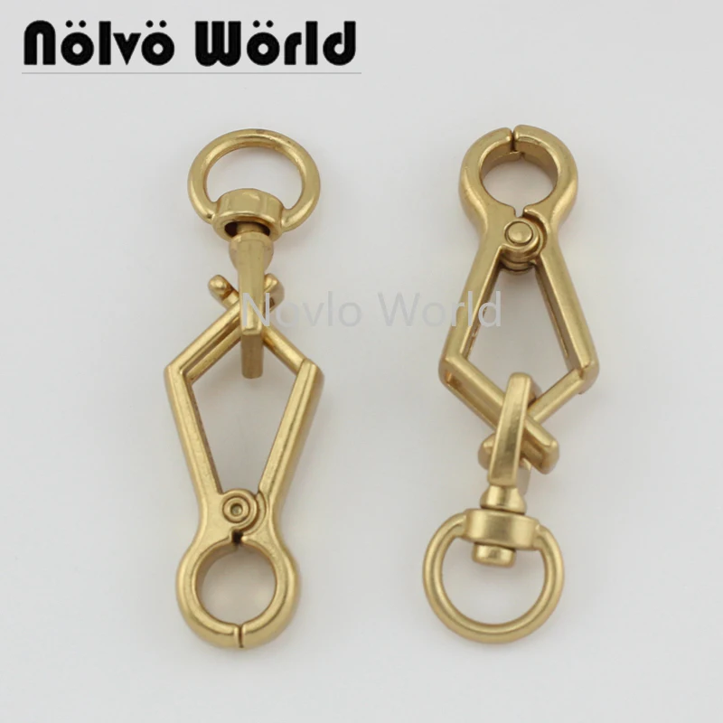 

4 pieces,63mm 1/2" Satin gold color long swivel snap hook for bags handcrafted,handbag purse bag making hardware supplies