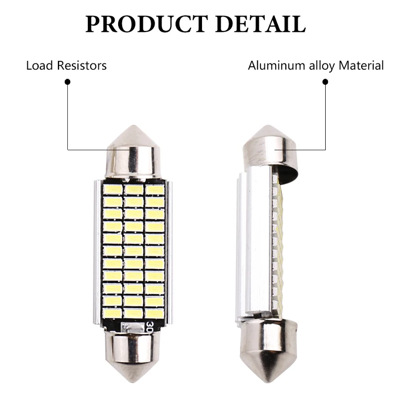 10 шт. Автомобильный светодиодный c5w 31 36 39 41 мм внутренний свет 4014 чипы светодиодные лампочки Автомобильный купол Canbus без ошибок авто лампа для чтения в помещении