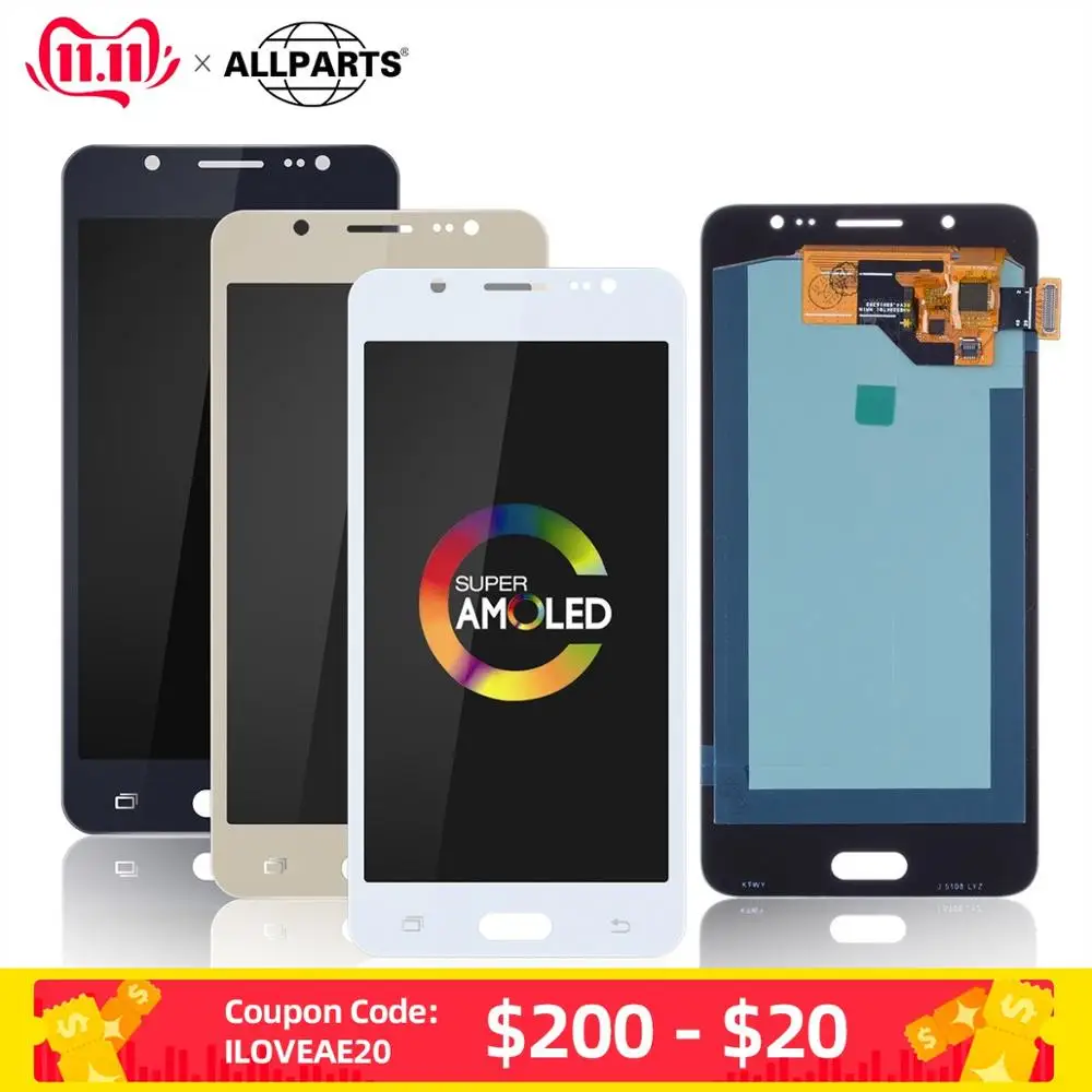 AMOLED Дисплей для SAMSUNG Galaxy J5 2016 J510F J510 J510FN J510M J520 LCD в сборе с тачскрином Оригинал