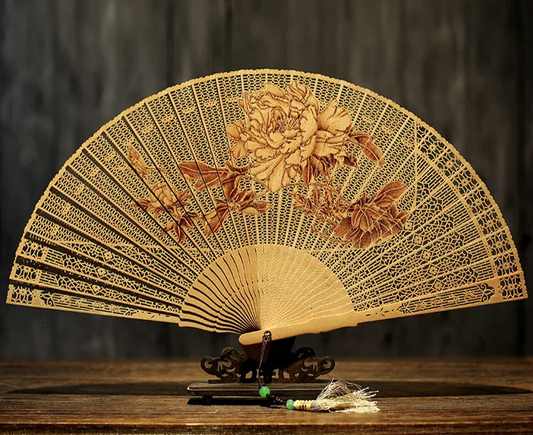 

Classical In National Customs Suzhou Sandalwood Fan Hollow Out Gift Fan Wenwan Arts And Crafts Sandalwood Fan