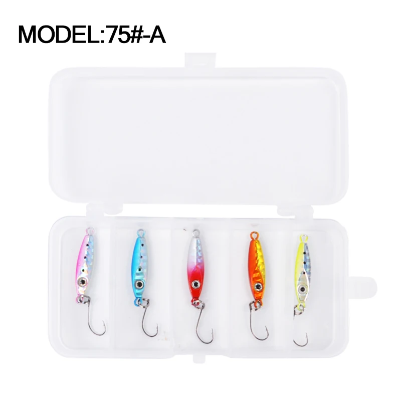 Micro lure Metal Jig Set 3g 5g 6g Mini Fishing Lure Artificiais Jigs Bait  with Single Hook for Trout Winter Ice Fishing Tackle