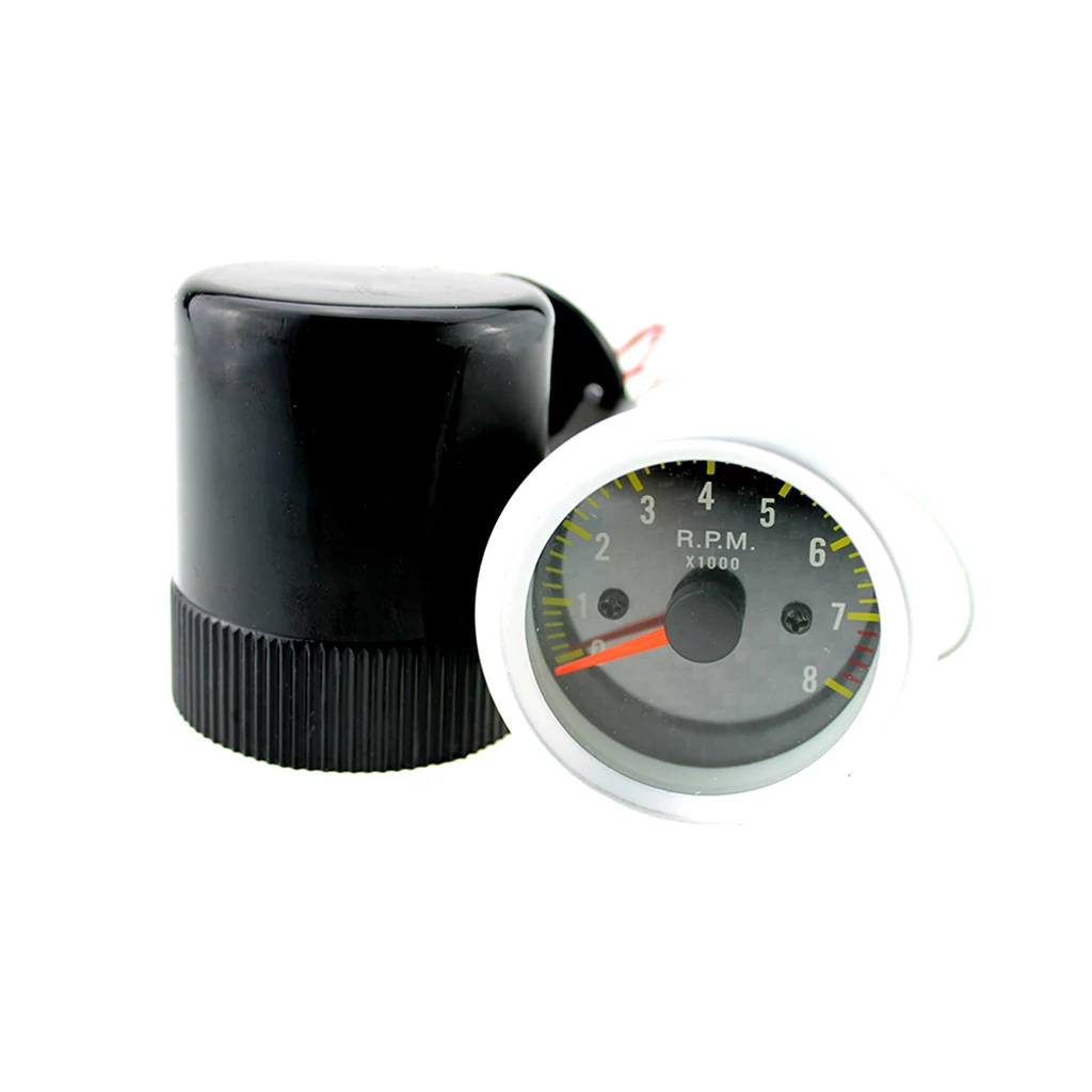 Portable 2inch Car Tacho Rev Counter Gauge Tachometer with Yellow LED RPM Light Indicator
