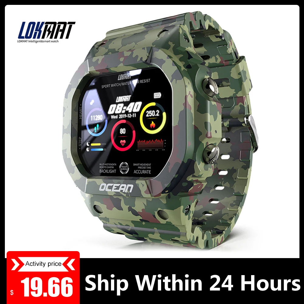 LOKMAT Ocean Смарт часы для мужчин фитнес трекер кровяное давление сообщение Push