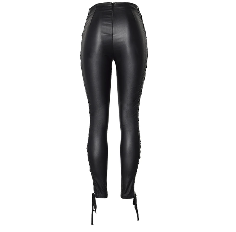 Осенне-зимние женские черные супер эластичные двухсторонние джинсовые штаны с покрытием из искусственной кожи, женские джинсы с высокой талией K179