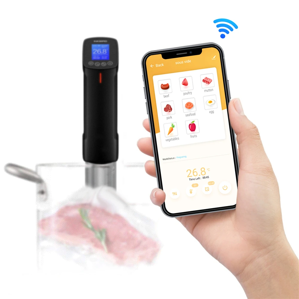 INKBIRD WIFI Sous Vide Slow Cooker With LCD Digital Display 25C-99C Accurate Temperature Control 1000W Robust Heating Machine