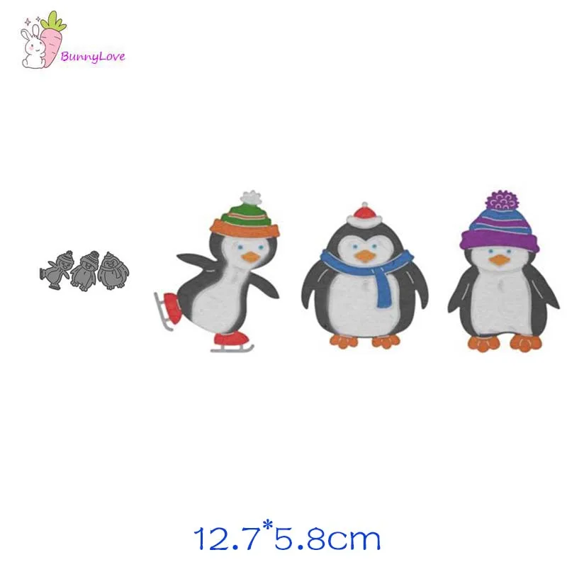 Рождественский пингвин, металлические режущие штампы, высечки, декоративная форма, скрапбукинг, тиснение бумаги, ремесло, формы, трафареты для резки