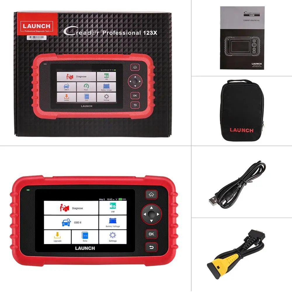 Launch X431 CRP123X диагностический инструмент Автоматический считыватель кодов EOBD OBD2 сканер передачи двигателя ABS SRS AutoVIN wifi PK CRP123 VII