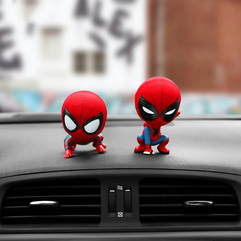 

Spiderman Car Ornament Cartoon Auto Ornament Magnet Auto Interior Dashboard Decoration Sticker Doll Gifts Car Accessories