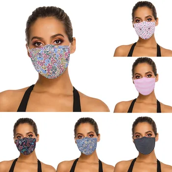 

Adult Floral Striped Safet Protect Washable Cotton Face Mask Mouth Cover Face Shield Mouth Cover Mouth Muffle Mondmaskers Masque