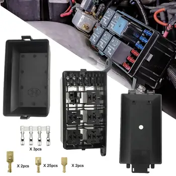 

Universal DC 12V Car Truck Boat 6-Way Relay+ 6-Slot Blade Fuse Box Automobile Vehicle Fuse Holder Block With Terminals Hot Sale