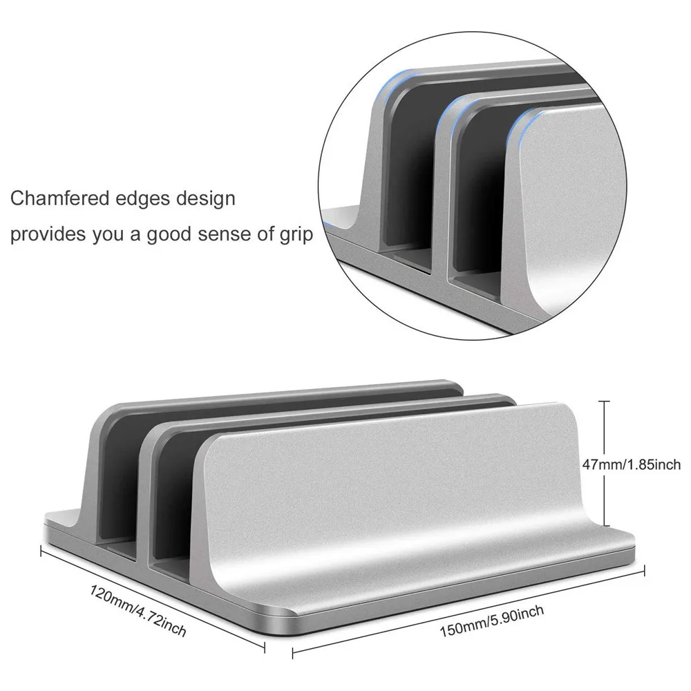 Double storage vertical notebook books computer aluminum bracket base desktop double card cooling storage bracket (19)