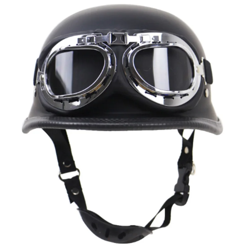 

Zombies Racing Vintage Motorcycle Helmet Half Face Retro Moto Helmet Casque Scooter Helmets Crash Helmet with Goggles Sub Black