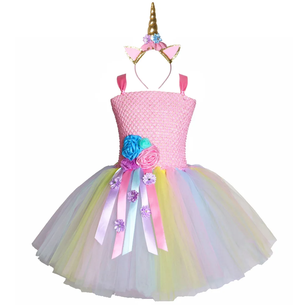 

Hot Selling Children's Unicorn Dress Cartoon Princess Tutu Tutu Halloween Girl's Performance Clothing