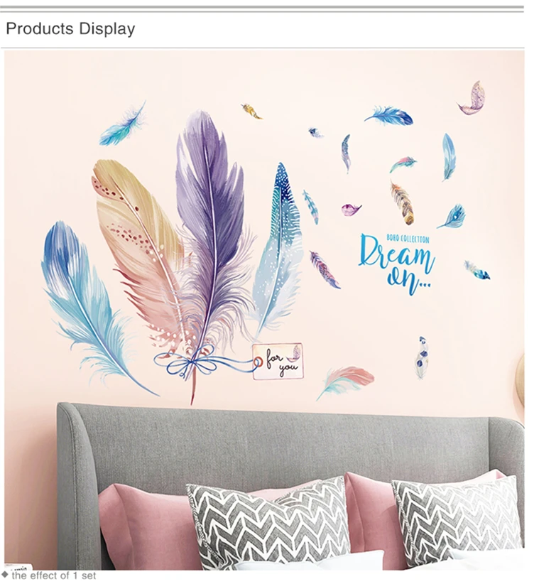 [SHIJUEHEZI] перья «Ловец снов» наклейки на стену DIY мультфильм настенные наклейки для детской комнаты Детская Спальня украшение для спальни