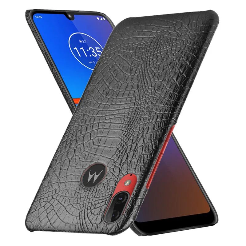 Для Motorola Moto E6 Plus чехол силиконовый Роскошный ПК Жесткий Чехол из искусственной