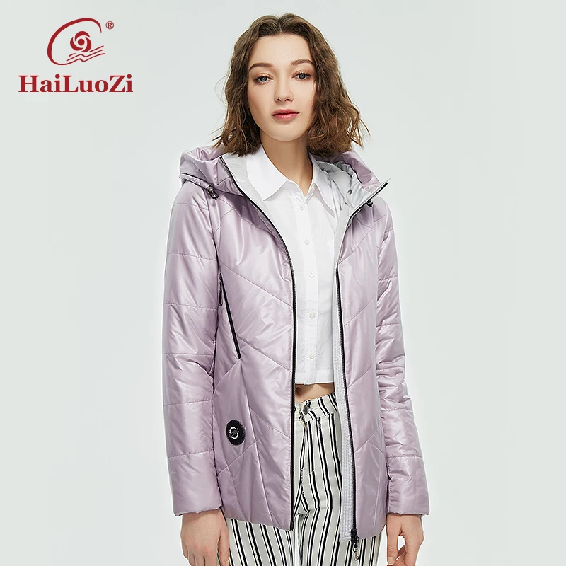 Comprar HaiLuoZi 2022 primavera otoño chaqueta de mujer Casual mujer  acolchado L-5XL abrigo corta con capucha ropa mujer Parkas a prueba de  viento 7055