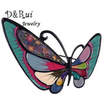 

Fashion Brand Multi-color Butterfly Brooch for Women Girls Dress Coat Pin Charm Blue Enamel Alloy Metal Insect Brooches Kids