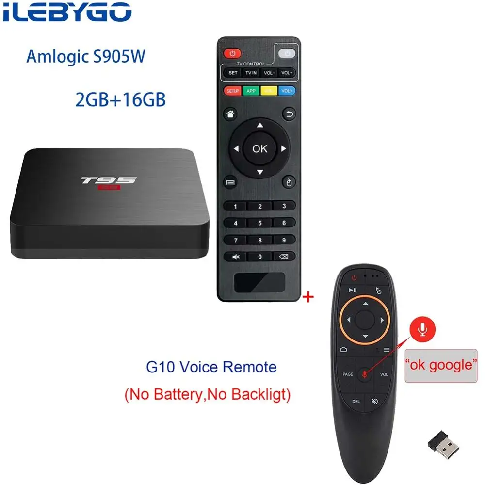 T95 S2 Amlogic S905W 4 ядра Android 7,1 Smart 4K ТВ контейнер под элемент питания 2 Гб оперативной памяти, 16 Гб встроенной памяти, опционально 2,4G с трансляцией по Wi-Fi медиаплеер PK HK1 X96 H96 - Цвет: 2GB 16GB G10