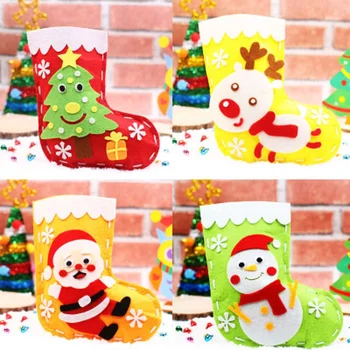 

Cartoon Cute Christmas Stockings Gifts Candy Bag Decorations for Tree Christmas Stockings Cadeau Noel Party Supplies DB60SD