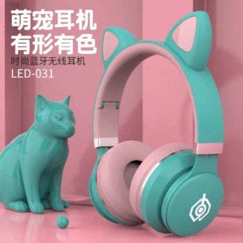 

Cat Ear Bluetooth 5.0 Headphones LED Noise Cancelling Girls Kids Cute Headsets Support TF Card 3.5mm Mic Wireless Auriculares