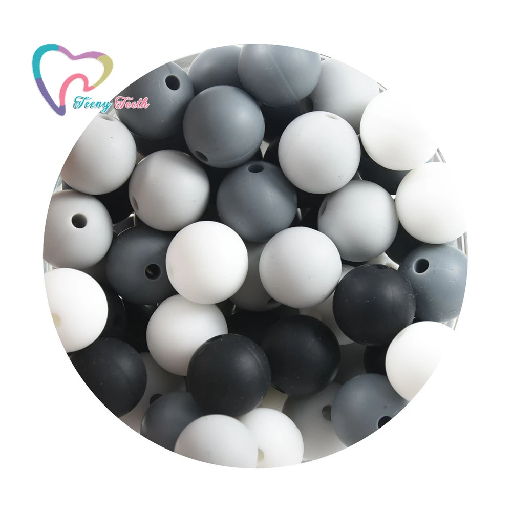 Cadena de chupete para bebé, cuentas de silicona monocromáticas de 12MM, collar de lactancia, bolas redondas de silicona, - AliExpress