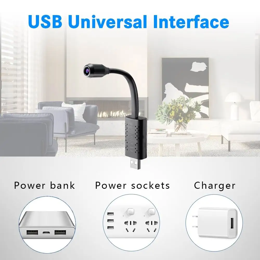 Мини-камера U11 HD, умная USB камера, ip-камера наблюдения в реальном времени, AI, функция обнаружения человека, циклическая запись, мини-камера, поддержка 64G