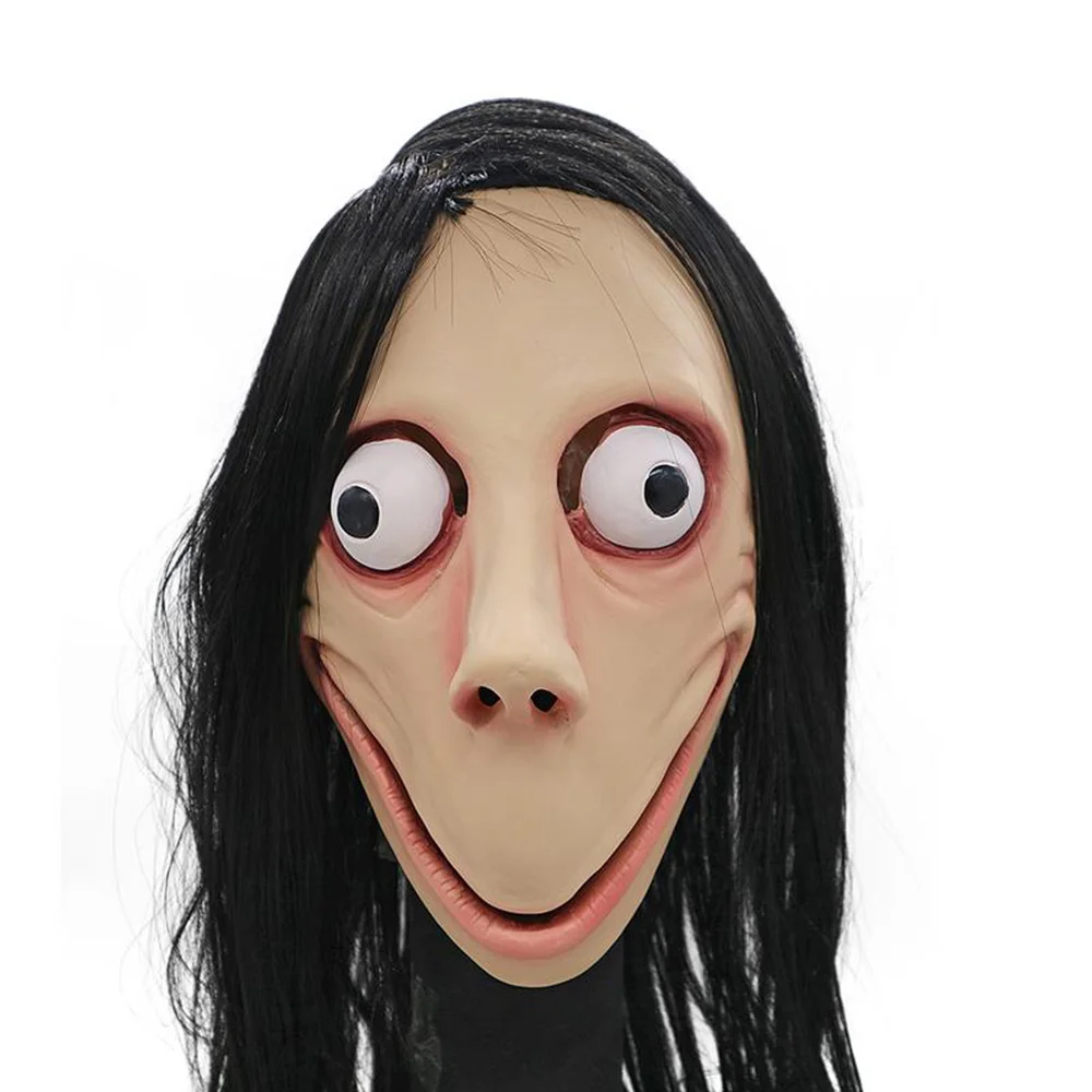 

Death Game MOMO SCARY Mask Tern Halloween Female Ghost Wig Mask Cosplay Supplies NEW
