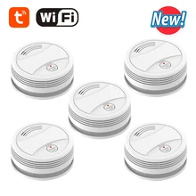 CPVan 5pcs/Lot Wifi fire Detector fire alarm app push Fire smoke Protection smart Portable smoke detector fire wifi датчик дыма