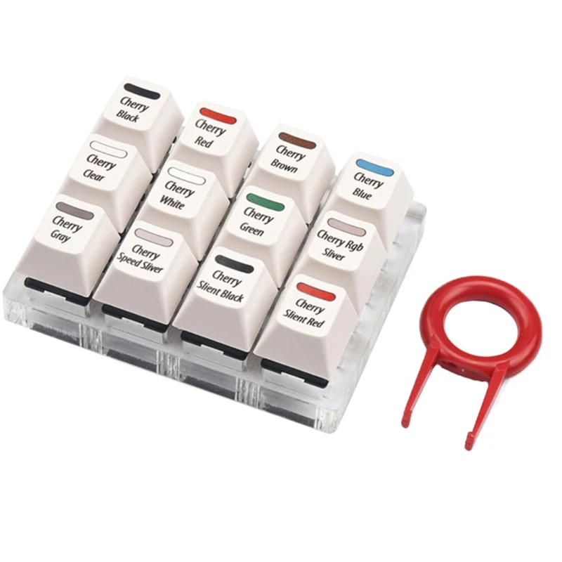 

White Keycaps Testing Tool Cherry 12 MX Switches Keyboard Tester Kit