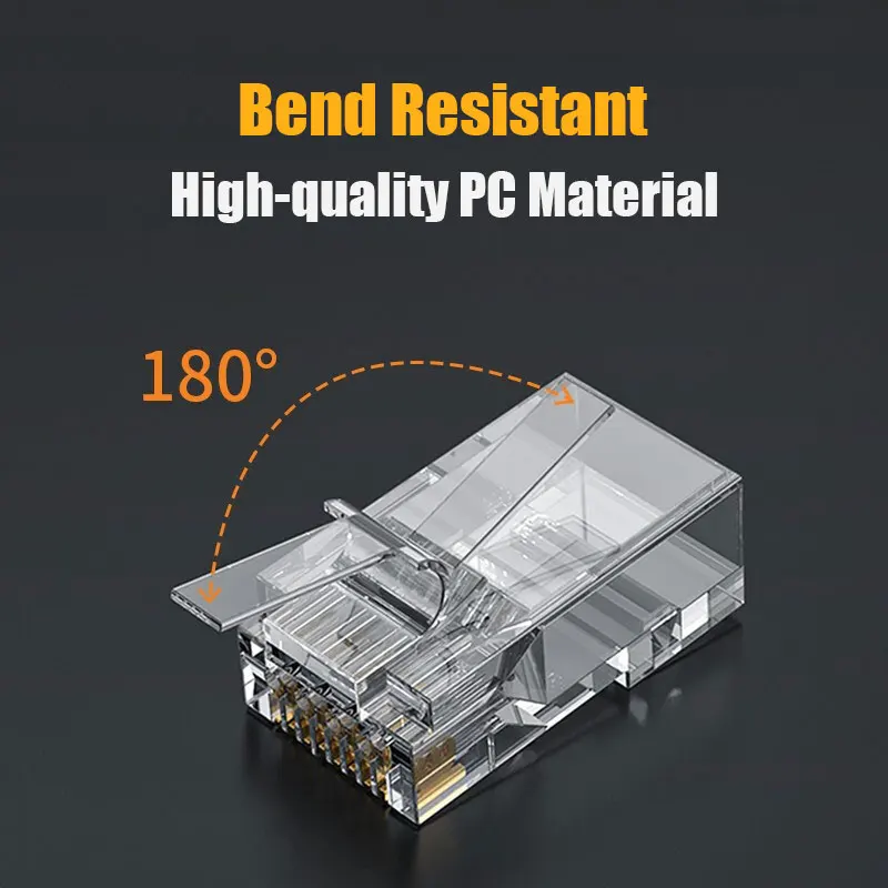 50 Connettori RJ45 CAT6 Passanti Placcati Oro - Compatibili Con Cavi Rete CAT5/CAT5E/CAT6 - Foto 3