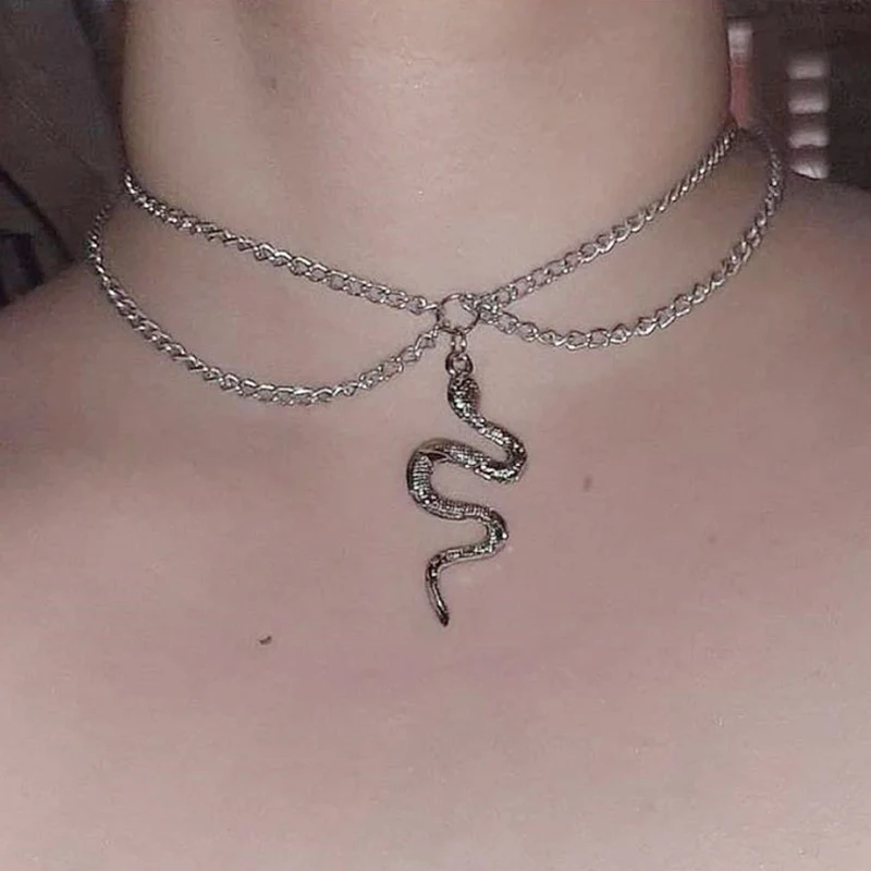 Punk Multilayered Star Necklace Snake for Women Vintage 2024 Bohemian Chain Pendant Choker Jewelry Wedding Gifts INS Trendy