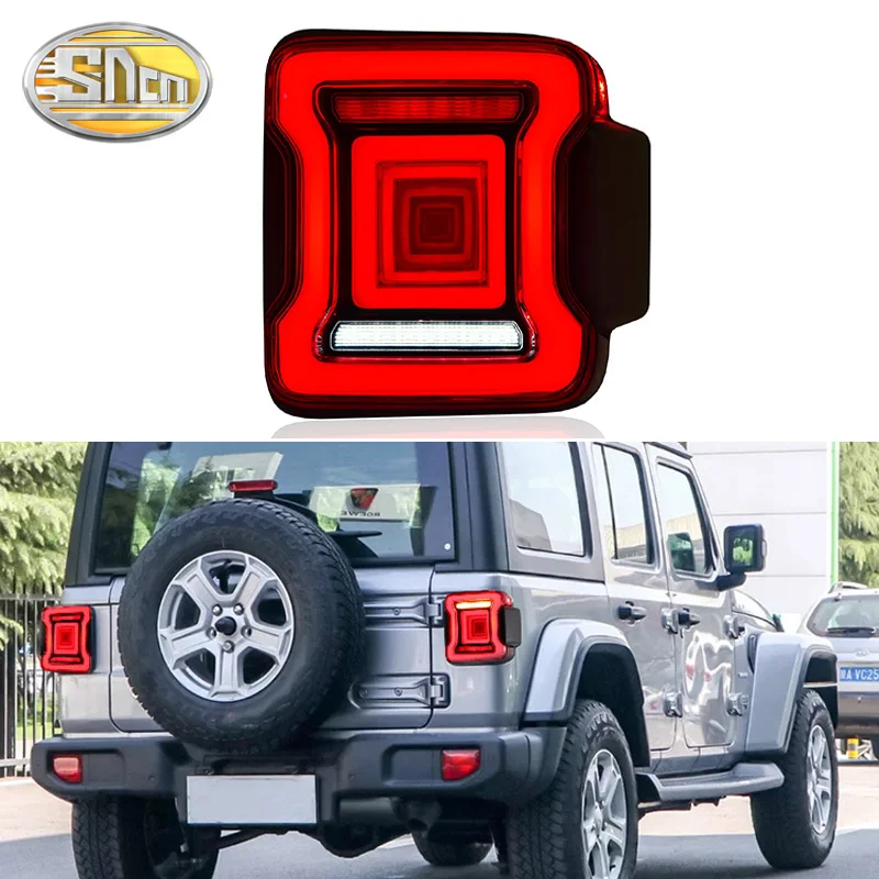 Rear Driving Lamp + Brake + Reverse + Dynamic Turn Signal 2PCS Car LED  Taillight Tail Light For Jeep Wrangler 2018 2019 2020 - AliExpress