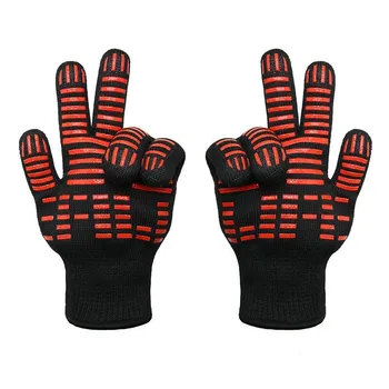 

BBQ Grilling Cooking Gloves Grill Oven Mitts For Forearm Protection Extreme Heat Resistant Kitchen Barbecue Thick Oven Gloves