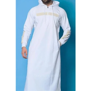 Image 4 - New Mens Jubba Thobe Arabic Islamic Clothing Winter Muslim Saudi Arabia Arabic Abaya Dubai Long Robes Traditional Kaftan Sweater