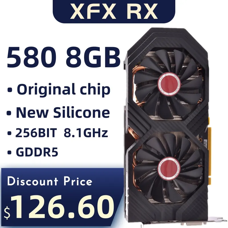 Б/у XFX RX 580 8 Гб 2304 256bit GDDR5 Настольные ПК игровые видеокарты видеокарта не Горная|Графические карты|   | АлиЭкспресс