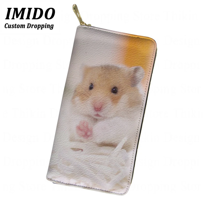 Cute Hamster Golden Bear 3D Printing Women's Wallets PU Leather Long Coin Purse Female Famous Brand Card Holder Portmonee Cute Hamster Golden Bear 3D Printing Women's Wallets PU Leather Long Coin Purse Female Famous Brand Card Holder Portmonee