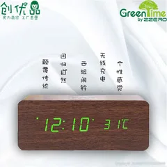 Напрямую от производителя продажи стиль креативный электронный светодиодный деревянные часы голосовой Ночной свет Немой Многофункциональный цифровой деревянный