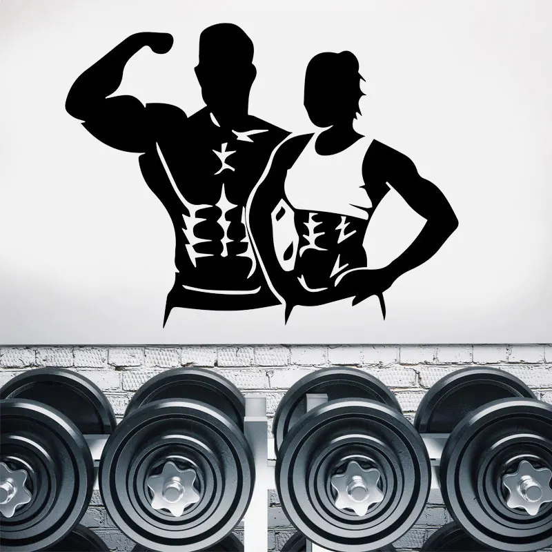 Bodybuilder Fitness Coach Sport Muscles Wall Sticker Vinyl Modern Interior Decor Gym Decal Window Mural Poster Removable S002 | Дом и сад